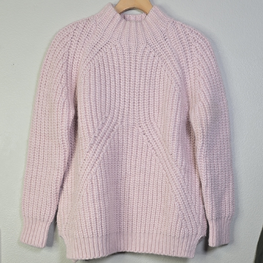 J. Crew Soft Pink Chunki Turtleneck  Sweater  Wool/ Alpaca Blend Size M.
